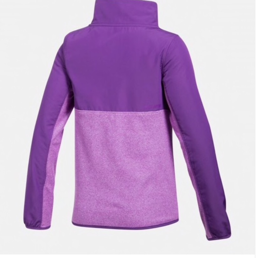 UNDERARMOUR GIRLS PHENOM FLEECE 1/2 SNAP JACKET - Picture 2 of 6